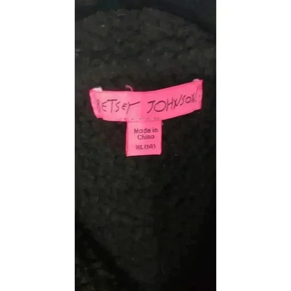 Betsey Johnson Gold Moto Jacket Girls size XL 14 faux leather with fleece lining - Picture 3 of 7